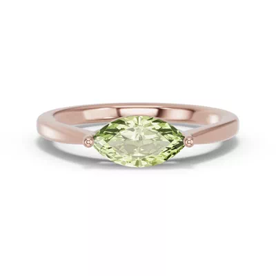 Marquise Peridot East-West Ring