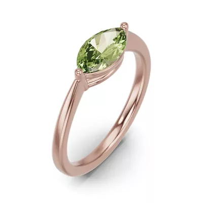 Marquise Peridot East-West Ring