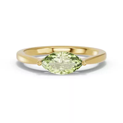 Marquise Peridot East-West Ring