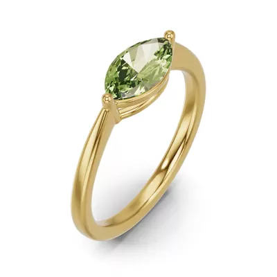 Marquise Peridot East-West Ring