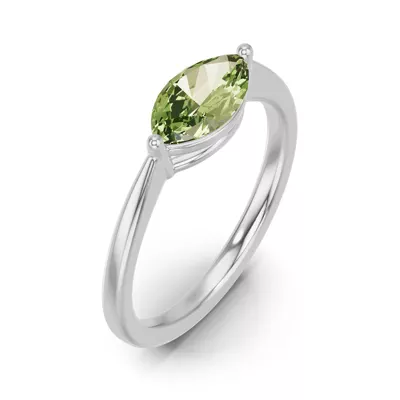 Marquise Peridot East-West Silver Ring