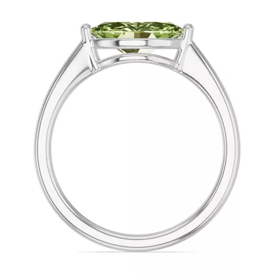 Marquise Peridot East-West Silver Ring
