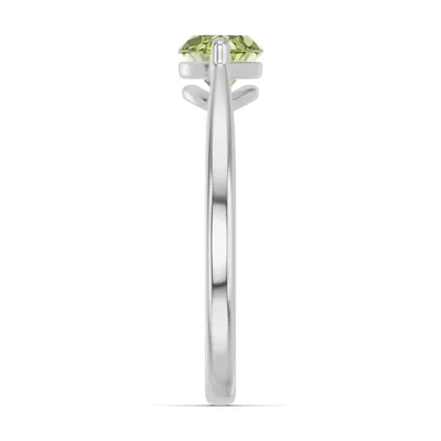 Marquise Peridot East-West Silver Ring