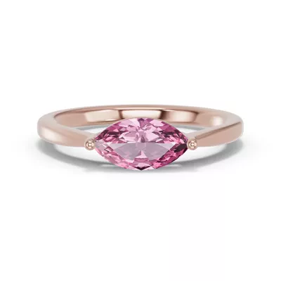Marquise Pink Tourmaline East-West Ring