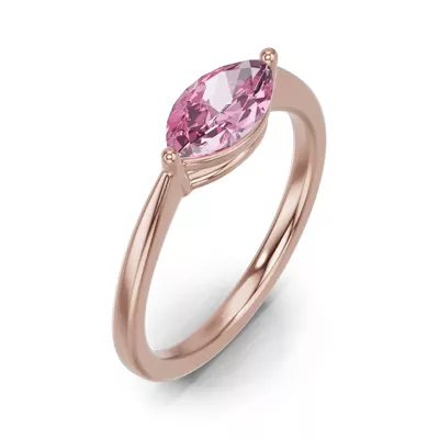 Marquise Pink Tourmaline East-West Ring