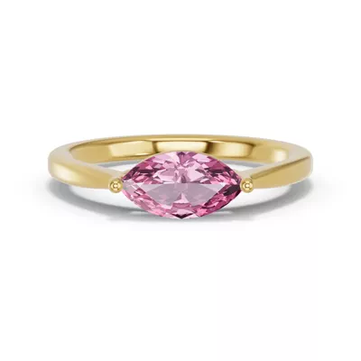 Marquise Pink Tourmaline East-West Ring