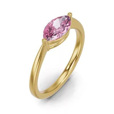 Marquise Pink Tourmaline East-West Ring