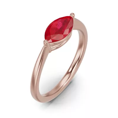 Marquise Ruby East-West Ring
