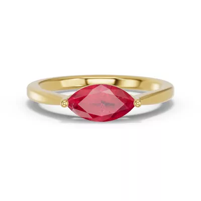 Marquise Ruby East-West Ring