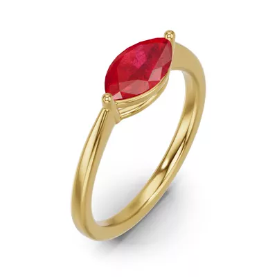 Marquise Ruby East-West Ring