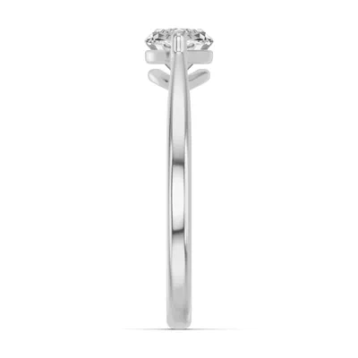 Marquise Lab Diamond East-West Silver Ring