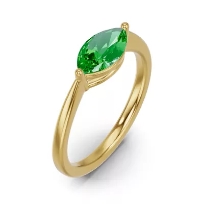 Marquise Tsavorite East-West Ring