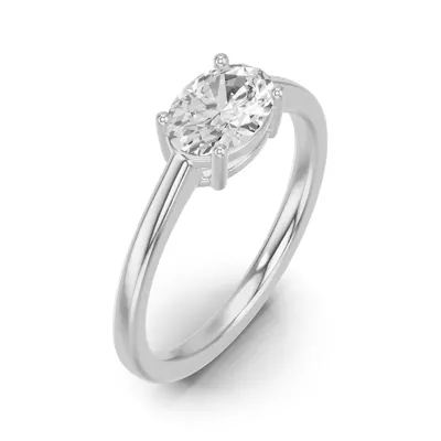 Oval Lab Diamond East-West Ring