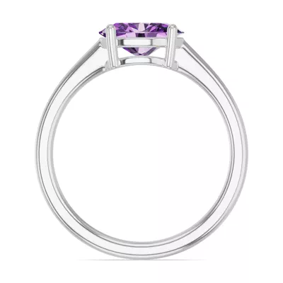 Oval Amethyst East-West Ring