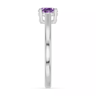 Oval Amethyst East-West Ring