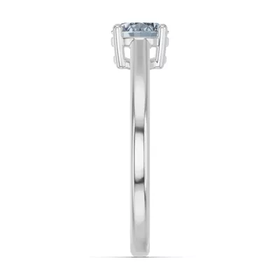 Oval Aquamarine East-West Silver Ring