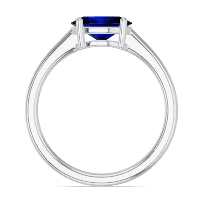 Oval Sapphire East-West Silver Ring