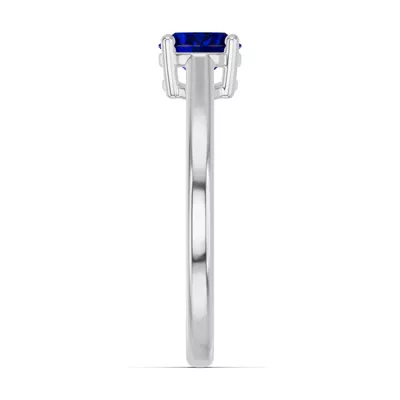 Oval Sapphire East-West Silver Ring