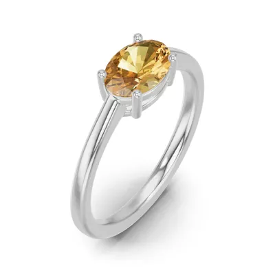 Oval Citrine East-West Ring