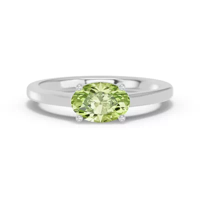 Oval Peridot East-West Ring