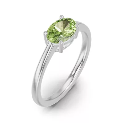 Oval Peridot East-West Ring