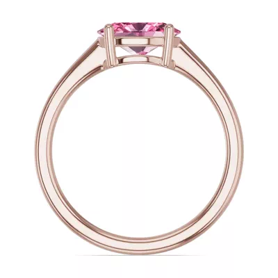 Oval Pink Tourmaline East-West Ring