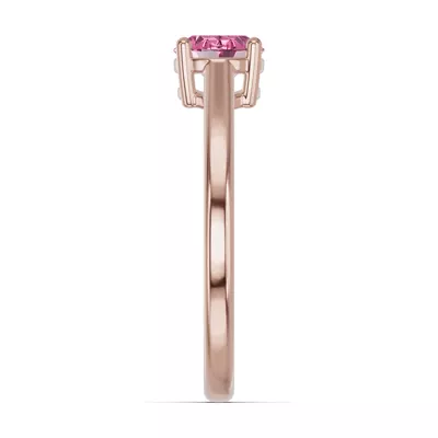 Oval Pink Tourmaline East-West Ring