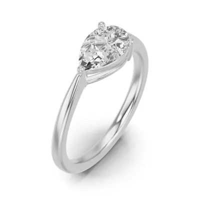 Pear-Shaped Lab Diamond East-West Ring