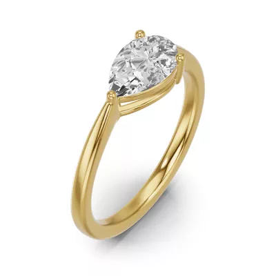 Pear-Shaped Lab Diamond East-West Ring