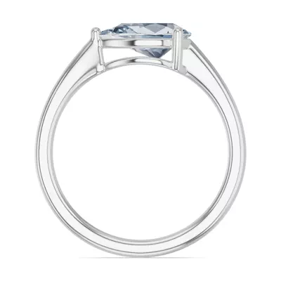 Pear-Shaped Aquamarine East-West Ring