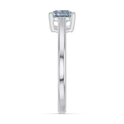 Pear-Shaped Aquamarine East-West Silver Ring