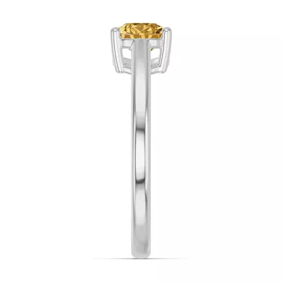 Pear-Shaped Citrine East-West Silver Ring