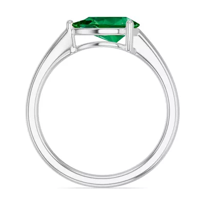 Pear-Shaped Emerald East-West Ring