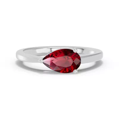 Pear-Shaped Garnet East-West Ring