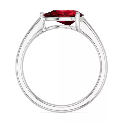 Pear-Shaped Garnet East-West Ring