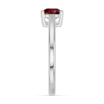 Pear-Shaped Garnet East-West Silver Ring