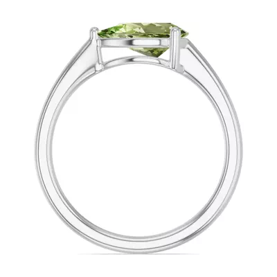 Pear-Shaped Peridot East-West Ring