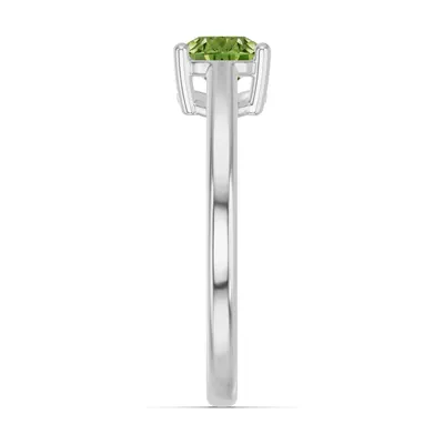 Pear-Shaped Peridot East-West Silver Ring