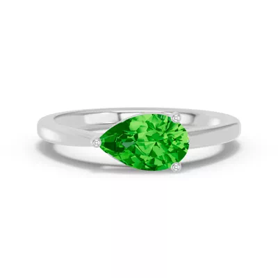 Pear-Shaped Tsavorite East-West Ring