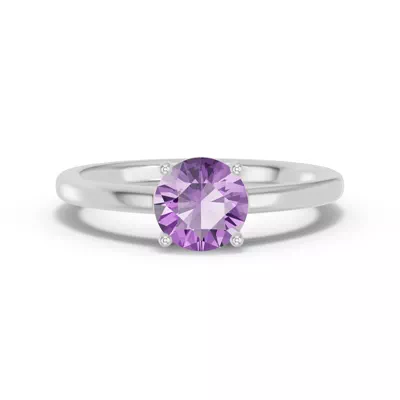 Round Amethyst East-West Ring