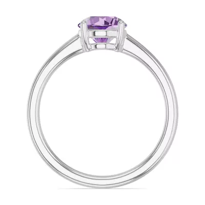 Round Amethyst East-West Ring