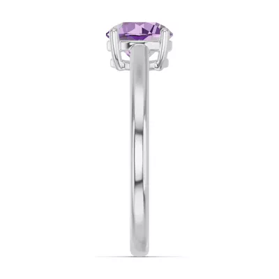 Round Amethyst East-West Ring