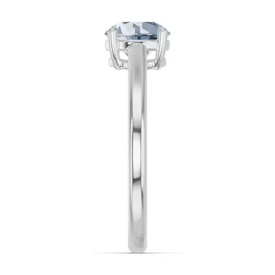 Round Aquamarine East-West Ring