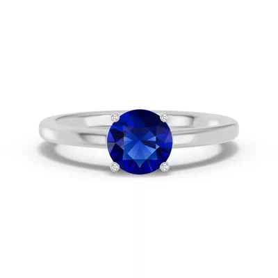 Round Sapphire East-West Ring