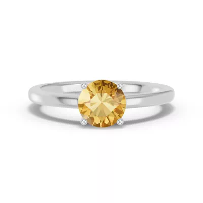 Round Citrine East-West Ring