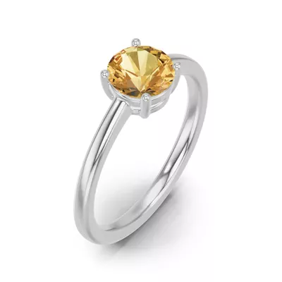 Round Citrine East-West Ring