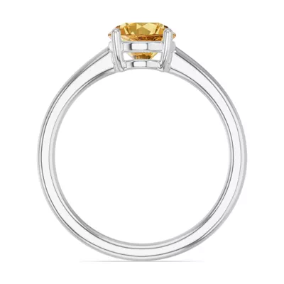 Round Citrine East-West Ring