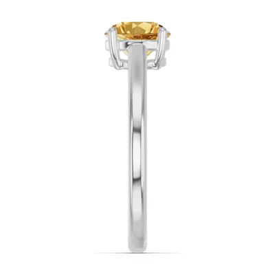 Round Citrine East-West Ring