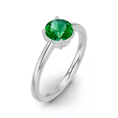 Round Emerald East-West Ring