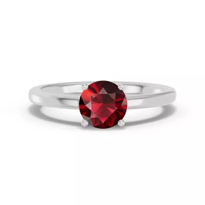 Round Garnet East-West Ring